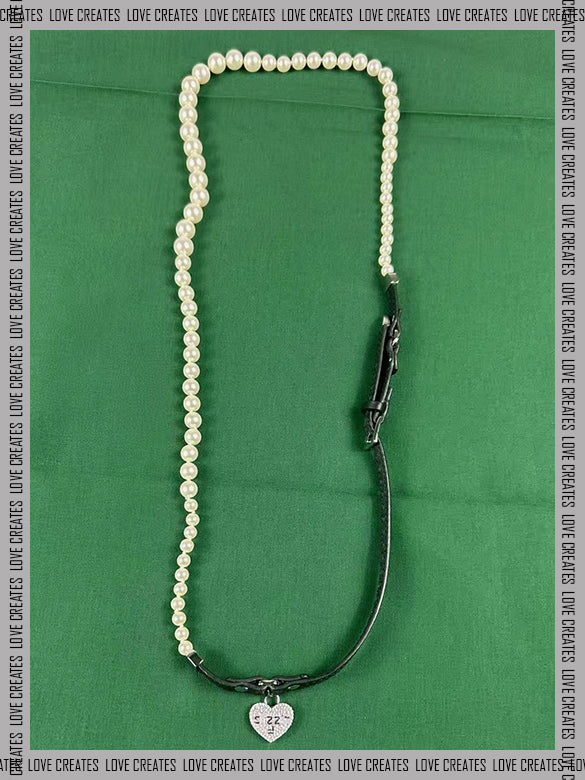 Pearl Combination Heart Motif Belt