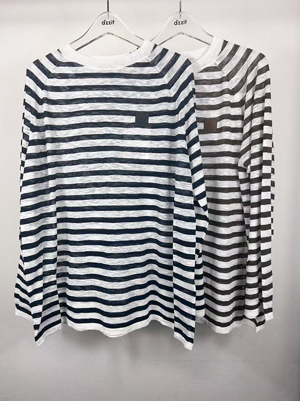 Stripe Sheer Knit Top