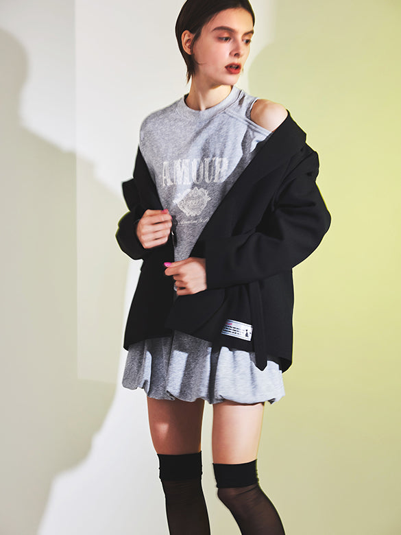 One-shoulder Cut-out Sweatshirt