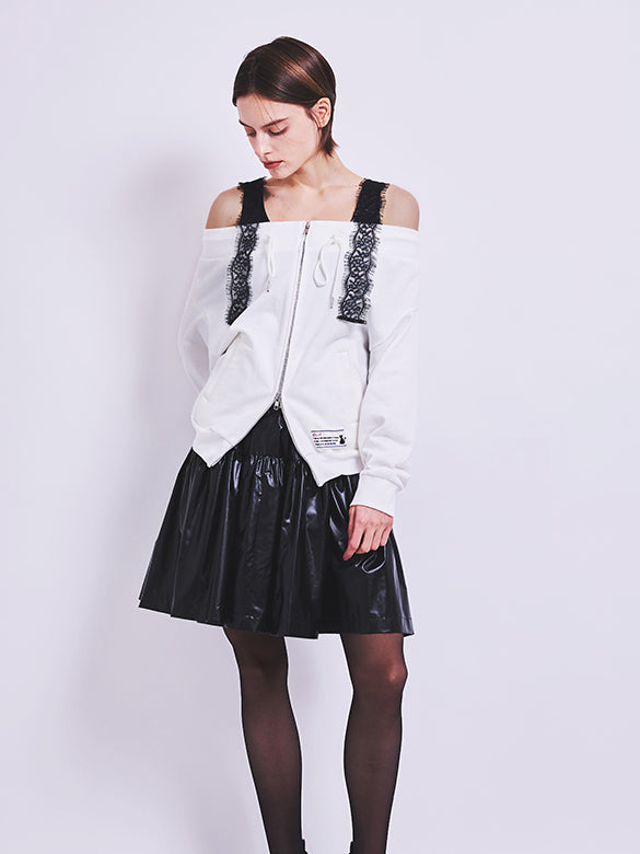 Glitter Lace Strap Gather Dress