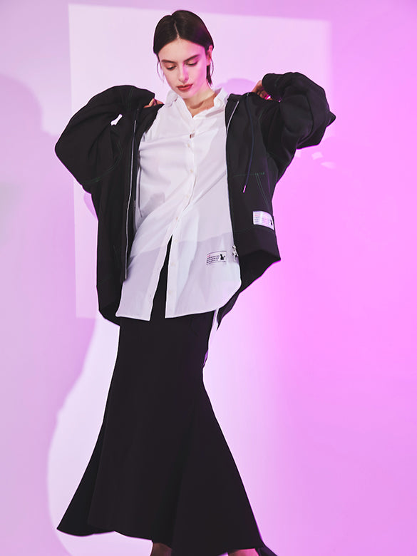 Bi-color Stitch Design Zipper Hoodie