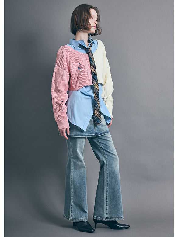 Skirt Combination Denim Pants