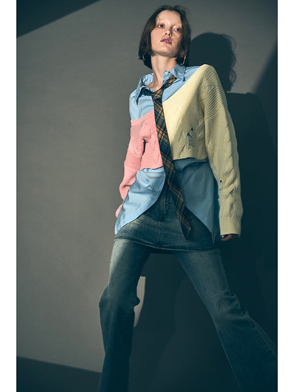 Skirt Combination Denim Pants