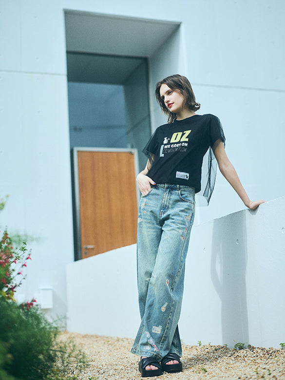 Seal Style Denim Pants