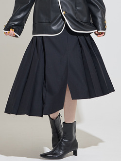 Asymmetry Tuck Skirt