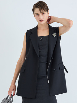 Zipper Sleeveless Jacket