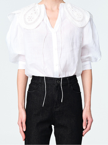Embroidery Collar Blouse