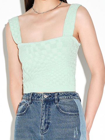 Square Pattern Knitting Bustier