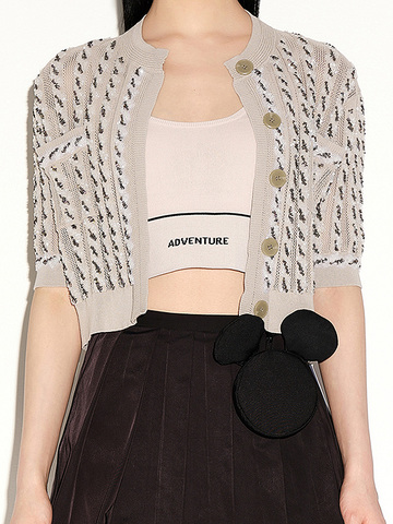 Sequins Design Knit Cardigan