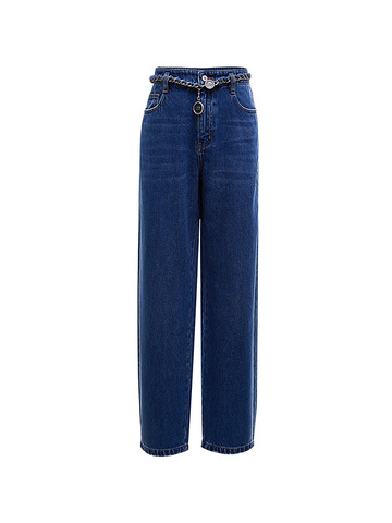 Chain Belted Denim Pants