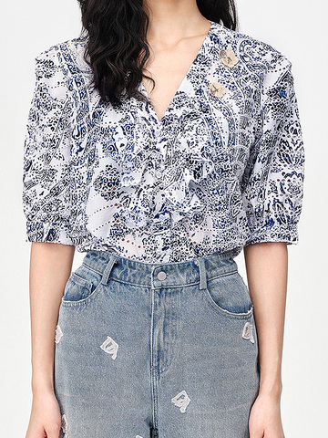 Abstract Pattern Printed Top