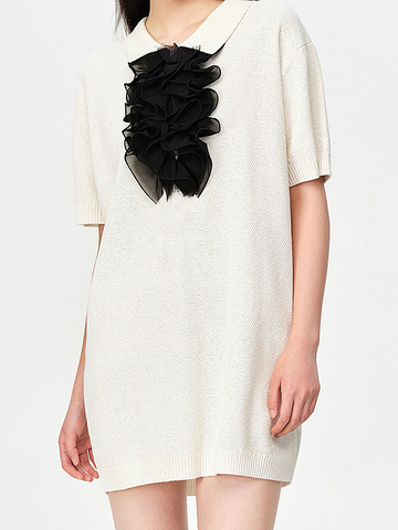 Tulle Design Polo-Knit Dress