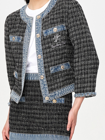 Denim Combination Tweed Jacket