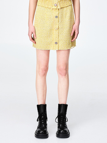 Color Tweed Skirt