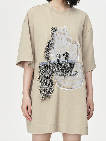 Embroidery Design T-Shirt Dress