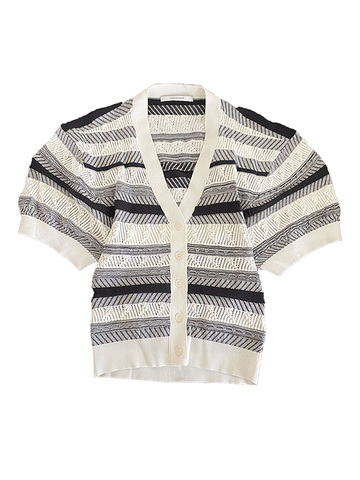 Design Stripe Knit Cardigan