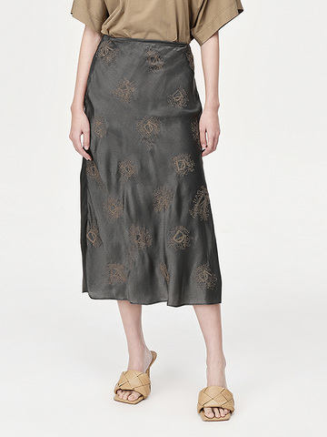 Printed Satin Skirt