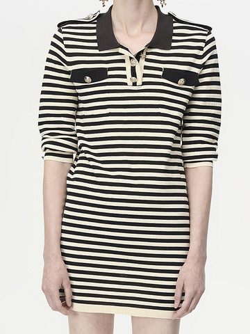 Stripe Design Knit Dress