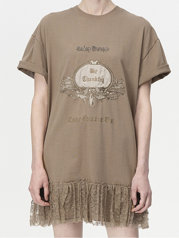 Hem Lace Design T-Shirt Dress