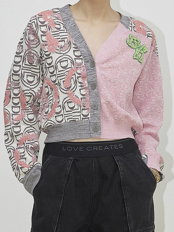 Asymmetry Design Knit Cardigan