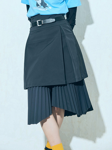 Belted Box Design Skirt