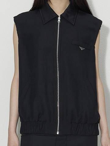 Reversible Zipper Sleeveless Blouson