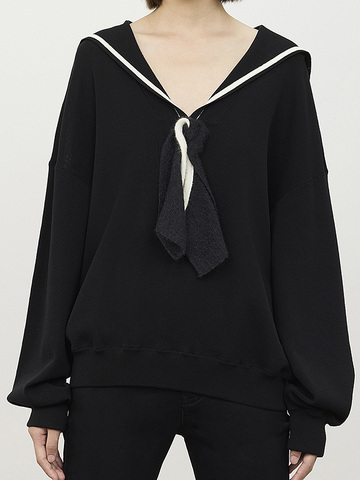 Bi-Color Sailor Collar Knit