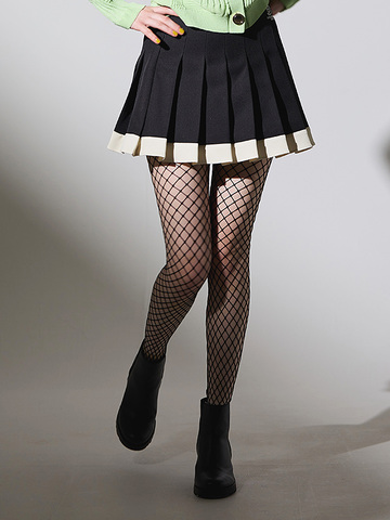 Hem Bi-Color Pleats Skirt