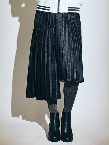 Asymmetry Design Pleats Skirt