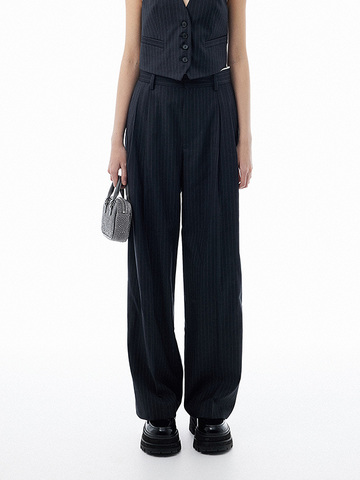 Pin-Stripe Tuck Pants