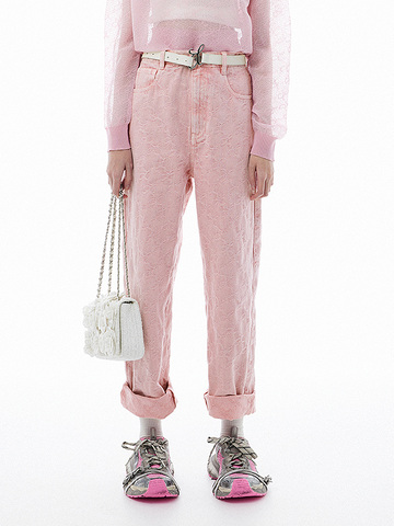 Monogram Pink Denim Pants