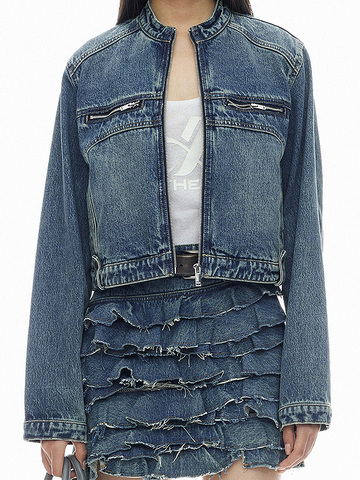 Zipper Riders Denim Jacket