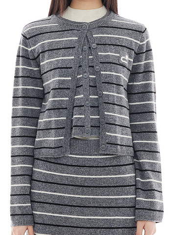 Stripe Esemble Knit Cardigan