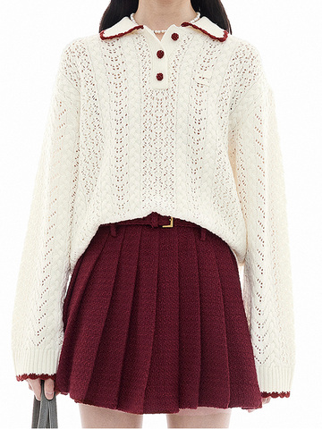 Piping Polo Knit