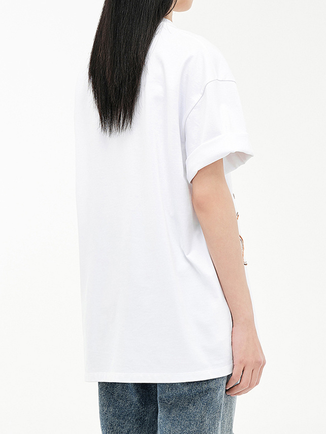Sequins & Embroidery Printed T-Shirt