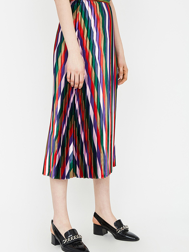 Multi Color Pleats Skirt