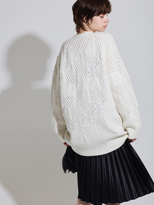 Logo Design Knit Cardigan - DAZZLE FASHION(ダズルファッション)／d