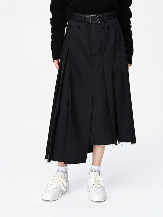 Asymmetry Tuck Skirt - DAZZLE FASHION(ダズルファッション)／d'zzit