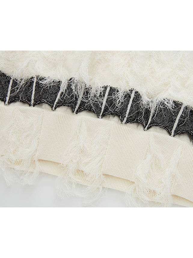 Fringe Design Stripe Sleeveless Knit