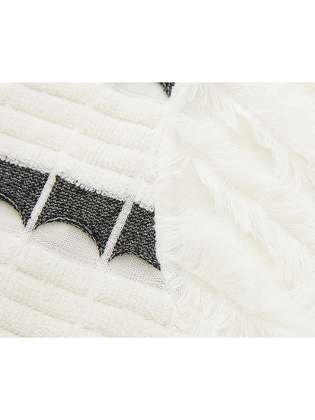 Fringe Design Stripe Knit
