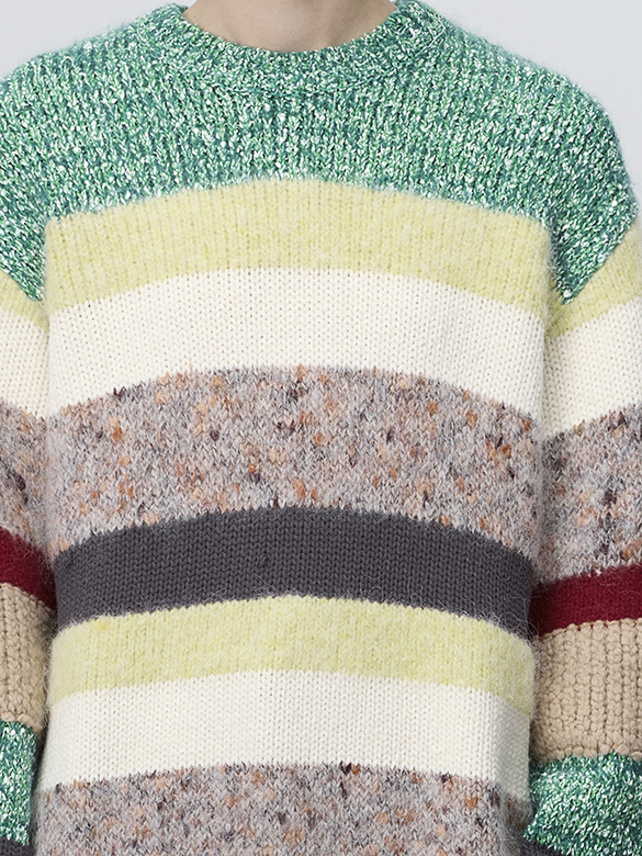 Mix Knitting Colorful Stripe Knit - DAZZLE FASHION(ダズル ...