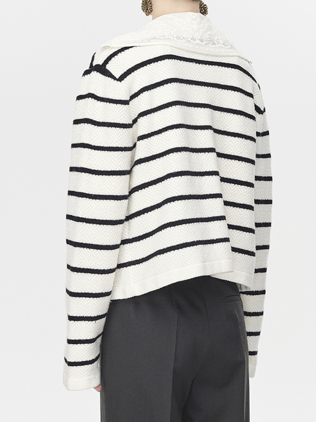 Stripe Knit Cardigan - DAZZLE FASHION(ダズルファッション)／d'zzit