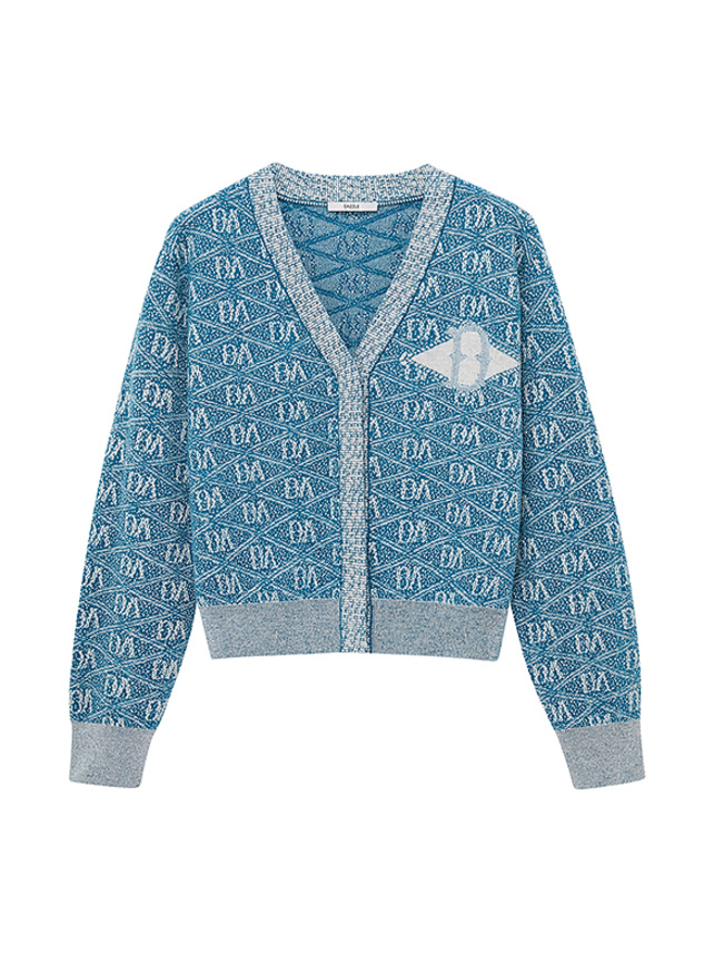 DA Logo Design Knitting Cardigan - DAZZLE FASHION(ダズル