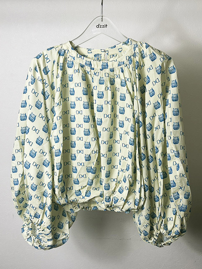 Printed Gather Blouse