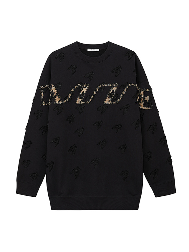 Glitter Tweed Design Sweatshirt