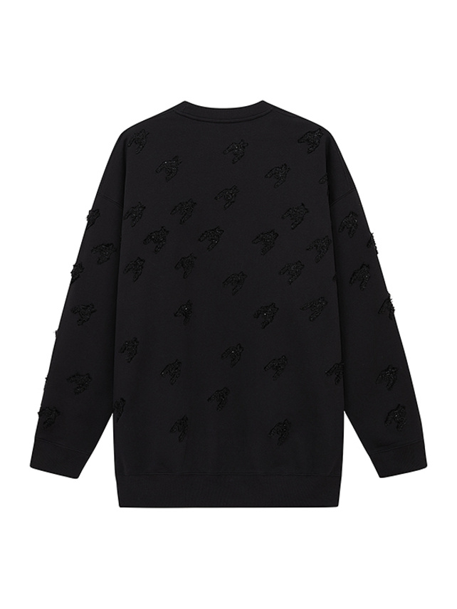 Glitter Tweed Design Sweatshirt