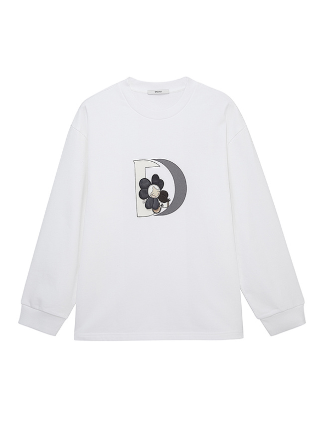 Leather Flower Design Sweatshirt