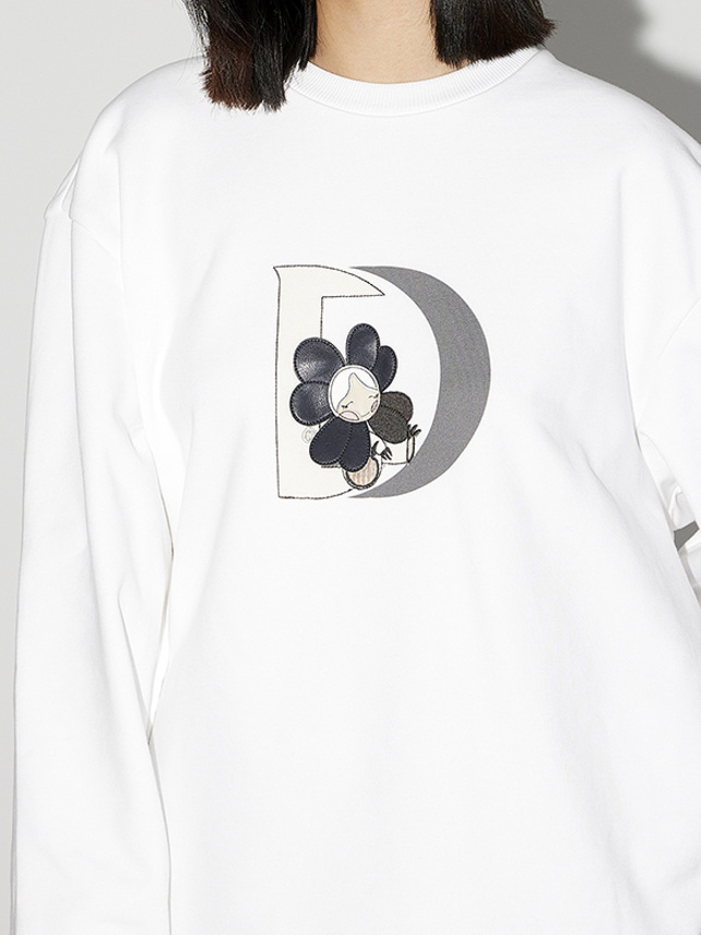 Leather Flower Design Sweatshirt