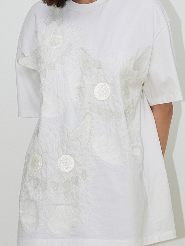 Embroidery & Beads Design T-Shirt Dress