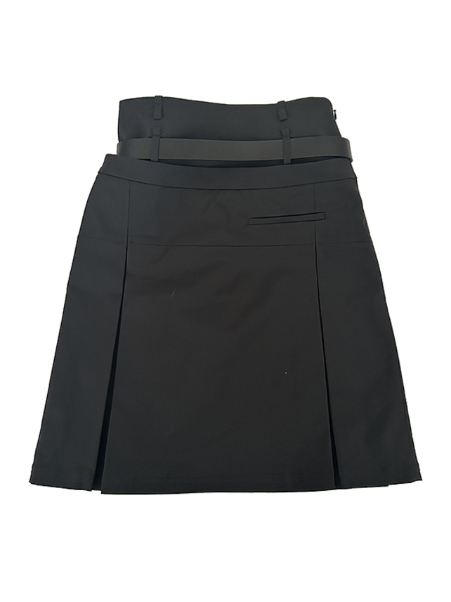 Belted Box Design Skirt